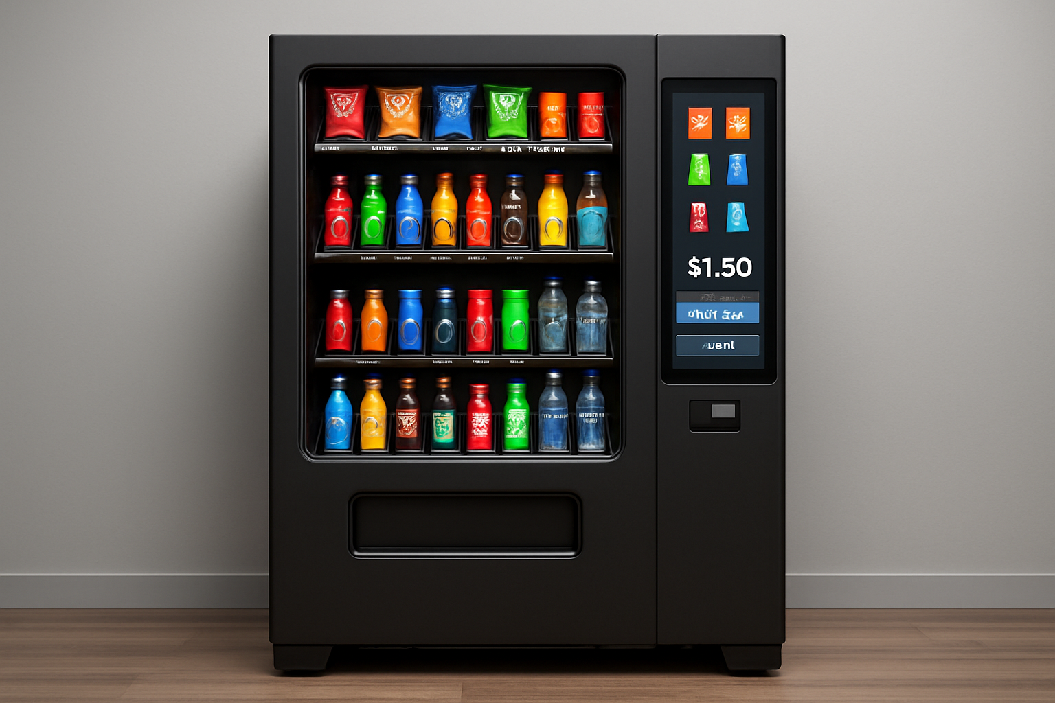 Modern vending machine with digital interface